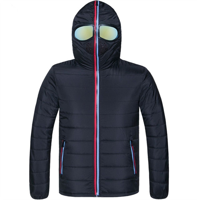 Winter Overcoat Hooded with Glasses Warm Jackeks