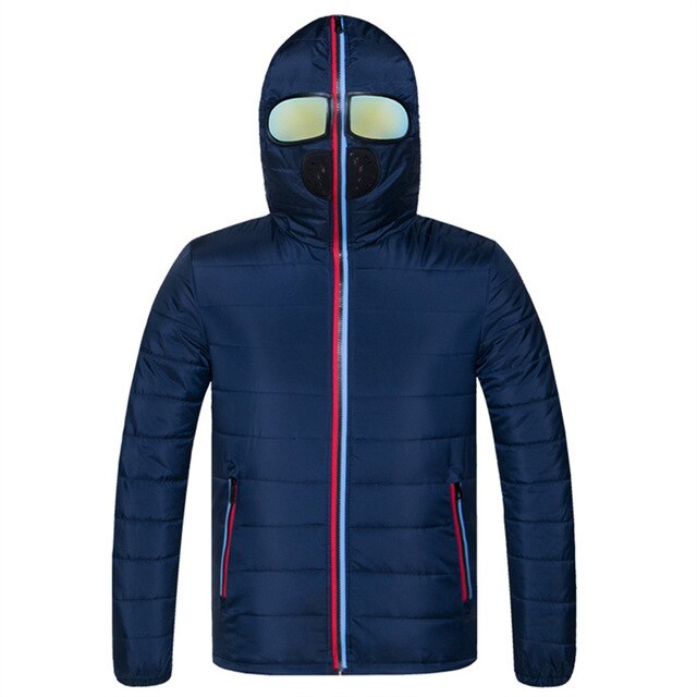 Winter Overcoat Hooded with Glasses Warm Jackeks