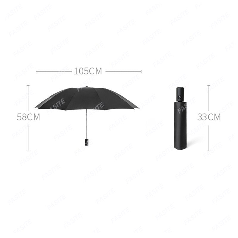 Reflective Stripe Reverse LED Light Automatic Umbrella