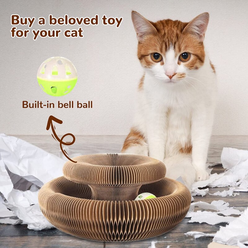 Magic Organ Cat Scratch Board Cat Toy with Bell Cat Grinding Claw