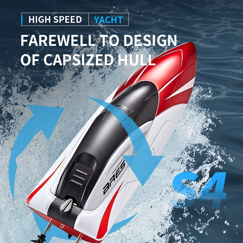 RC boat 2.4G 15km/h Dual rudder Motor waterproof ABS high-speed boat children's Summer Toys