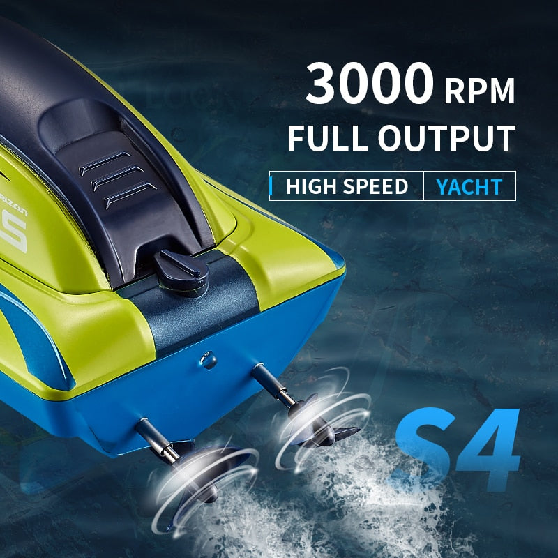 RC boat 2.4G 15km/h Dual rudder Motor waterproof ABS high-speed boat children's Summer Toys