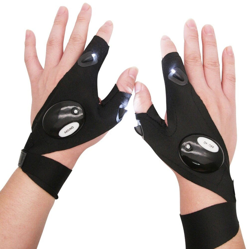 Night Light Waterproof Gloves with LED Flashlight