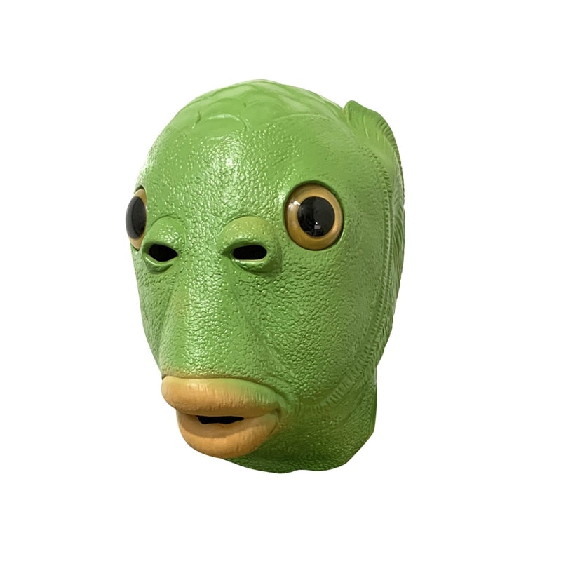 Green Funny Fish Head Masks