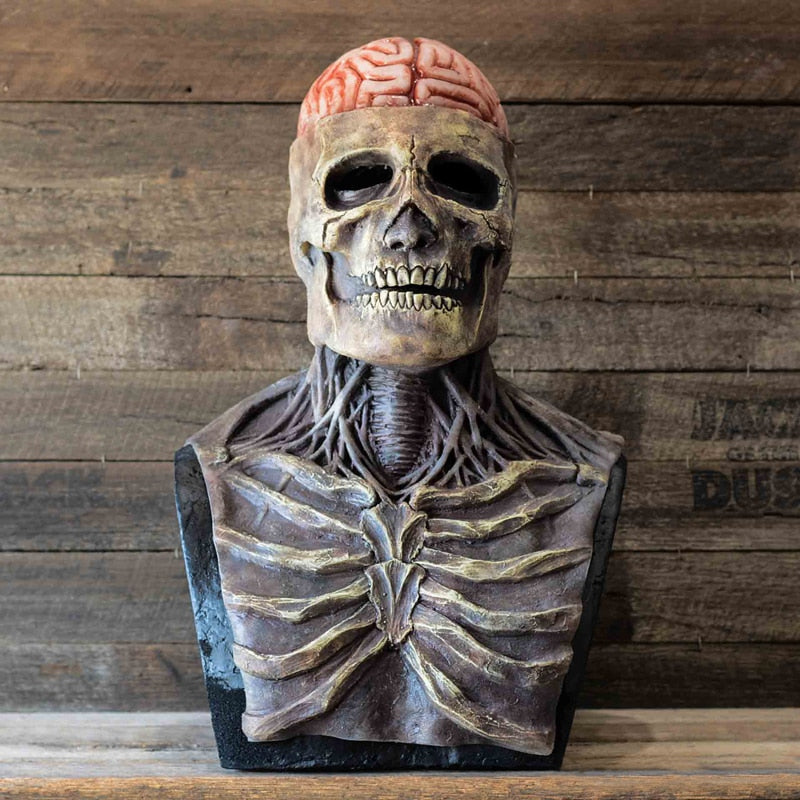 Halloween Mask Full Head Brain Skull Mask 3D Skeleton Skull Horror Mask