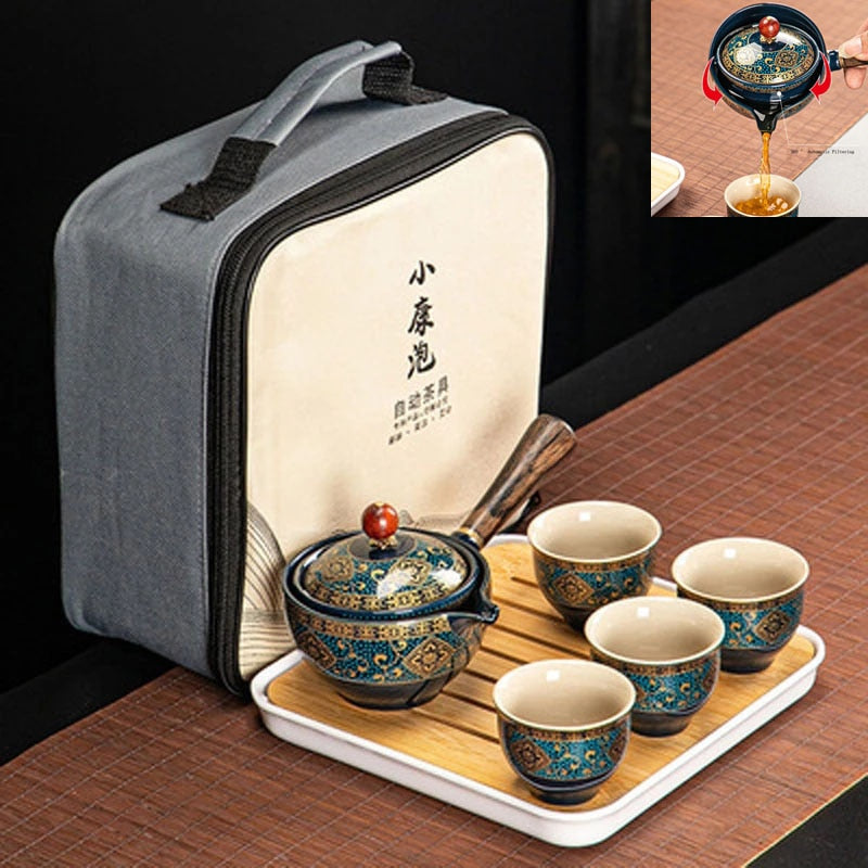 Portable Flower Exquisite Chinese Gongfu Kung Fu Tea Set