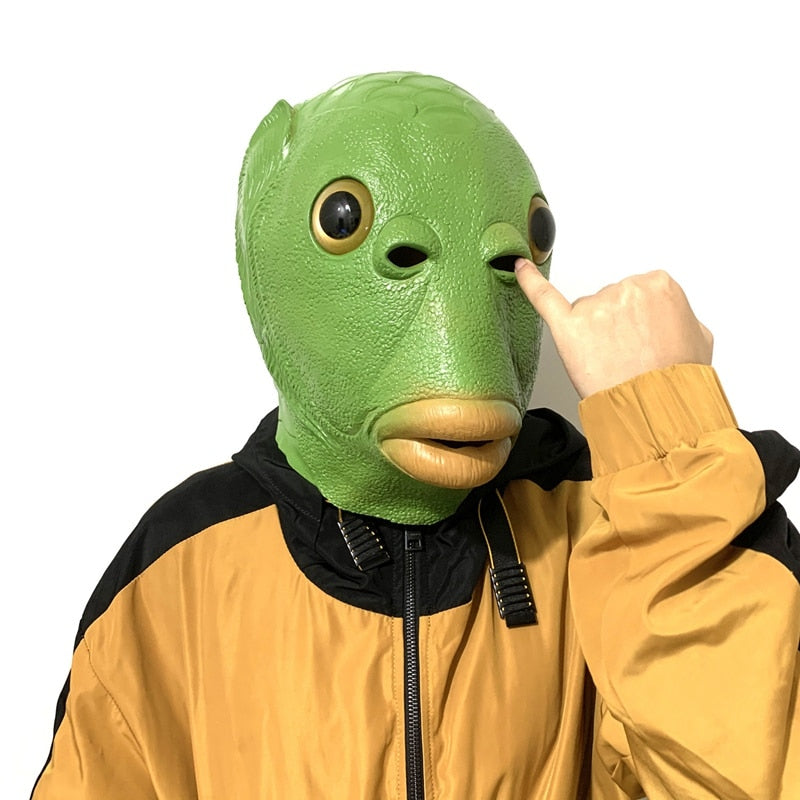 Green Funny Fish Head Masks