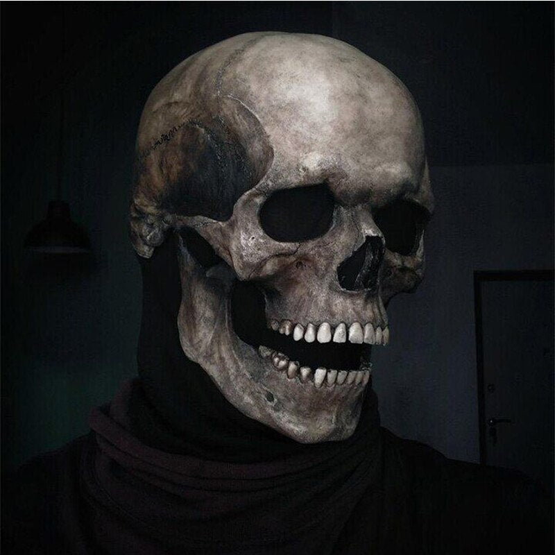 Halloween Mask Movable Jaw Full Head Skull Mask