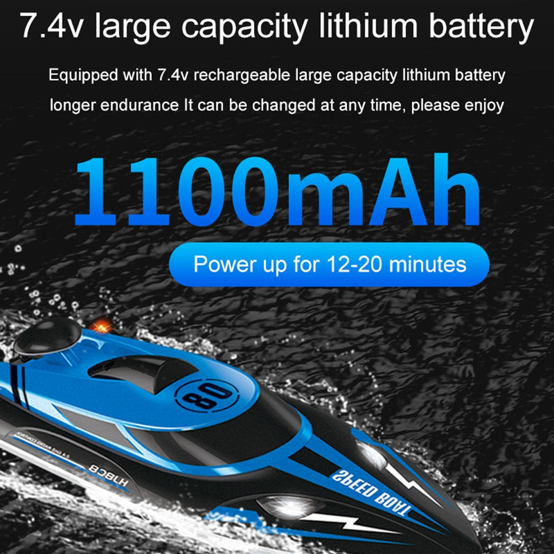 HJ808 RC Boat 2.4Ghz 25km/h High-Speed Remote Control Racing Ship Water Speed Boat