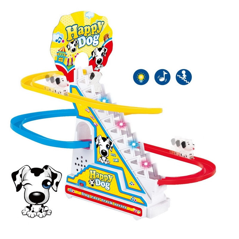 Climbing Stairs Track Toys Cartoon Penguin Dinosaur Dog Duck For Children