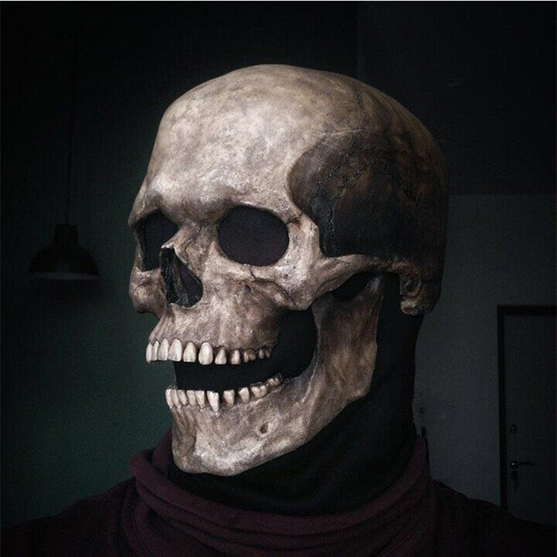 Halloween Mask Movable Jaw Full Head Skull Mask