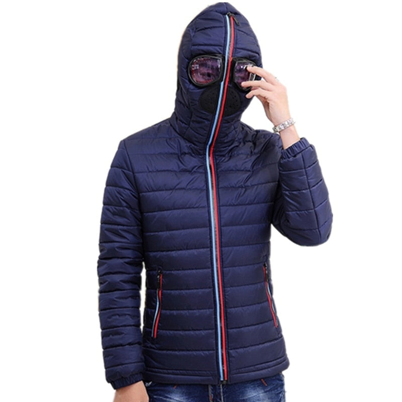 Winter Overcoat Hooded with Glasses Warm Jackeks