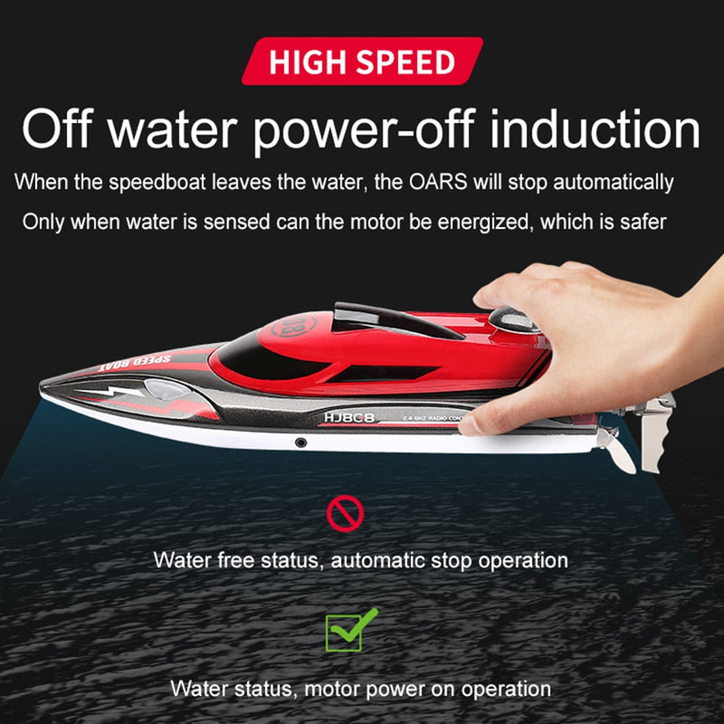 HJ808 RC Boat 2.4Ghz 25km/h High-Speed Remote Control Racing Ship Water Speed Boat