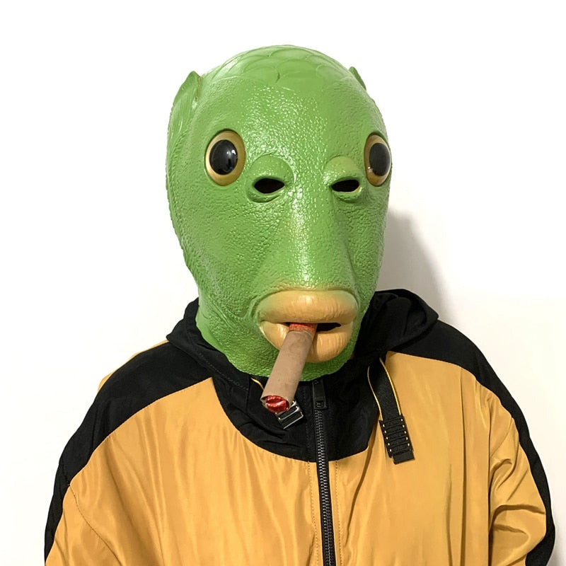 Green Funny Fish Head Masks