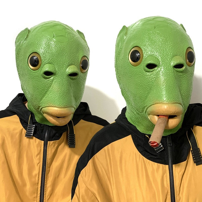 Green Funny Fish Head Masks