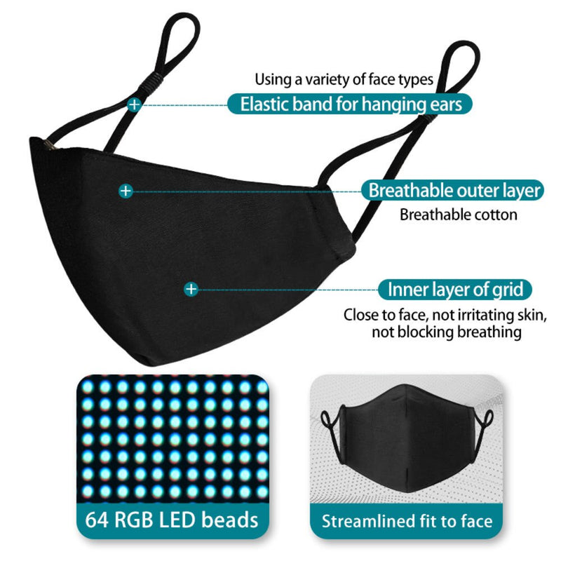 Led Voice-activated Luminous Mouth Mask