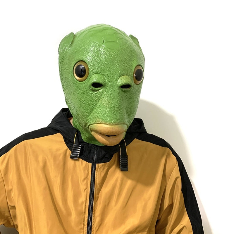 Green Funny Fish Head Masks