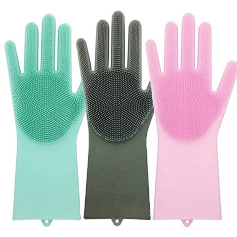 2pcs Silicone Cleaning Gloves