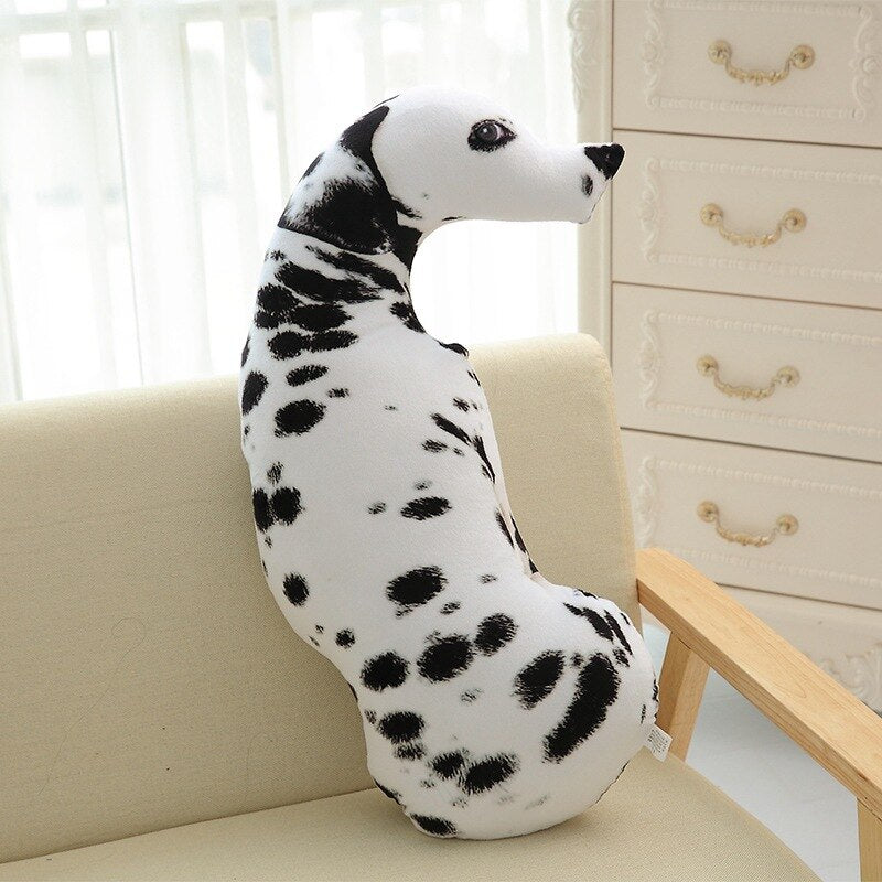 3D Cute Bend Dog Printed Throw Pillow