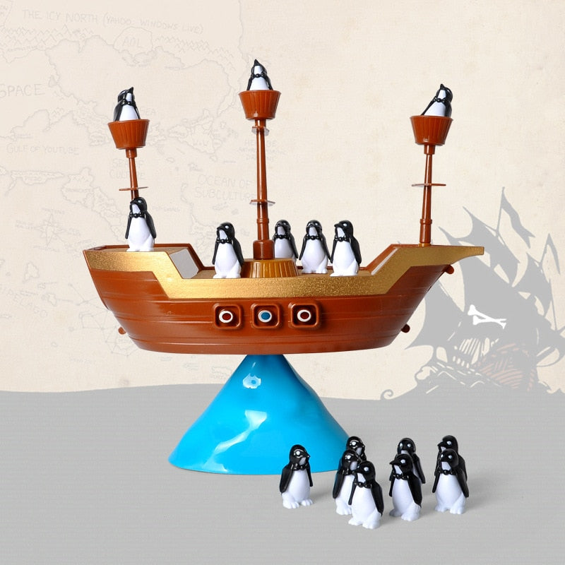 Creative Pirate Boat Penguins Balancing Game