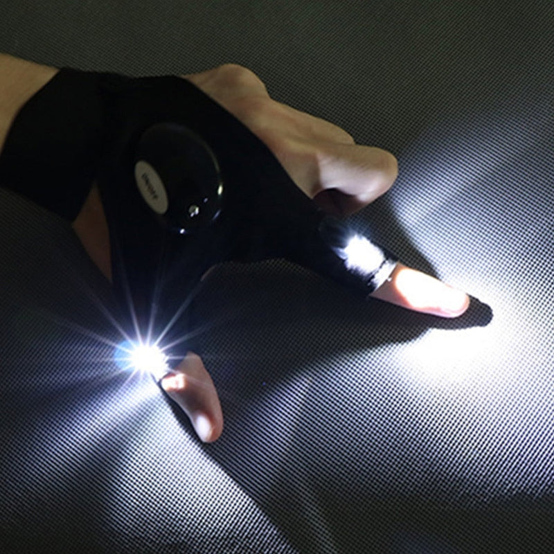 Night Light Waterproof Gloves with LED Flashlight