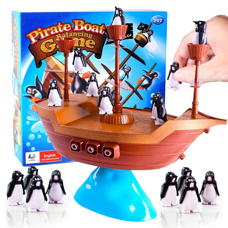 Creative Pirate Boat Penguins Balancing Game