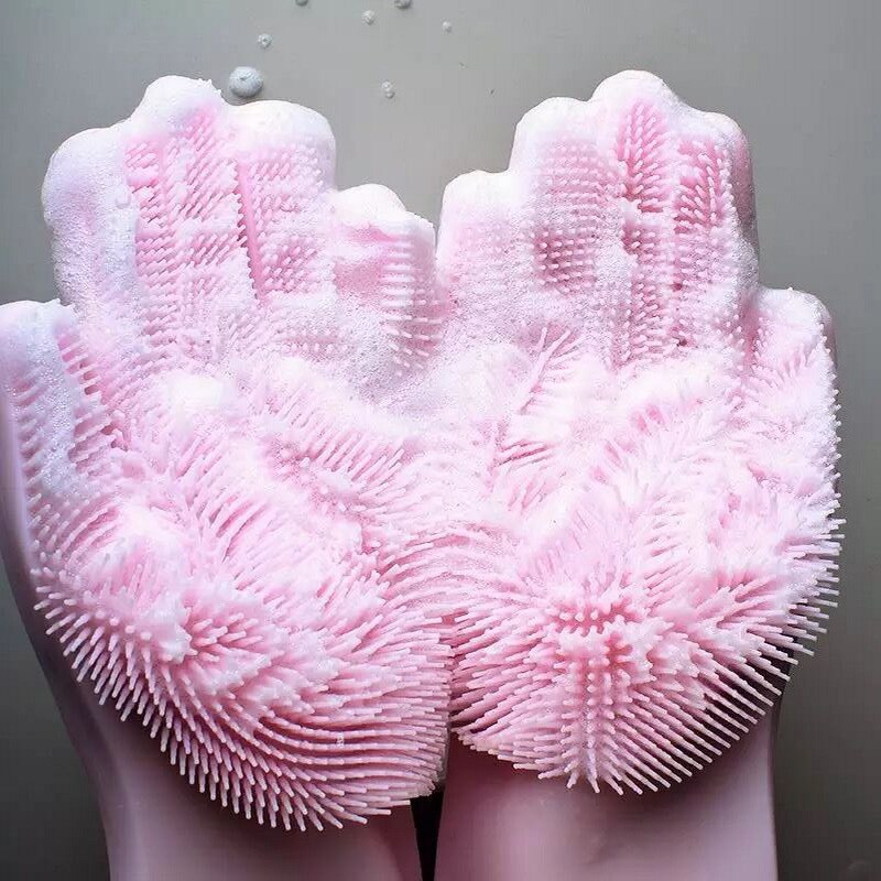 2pcs Silicone Cleaning Gloves