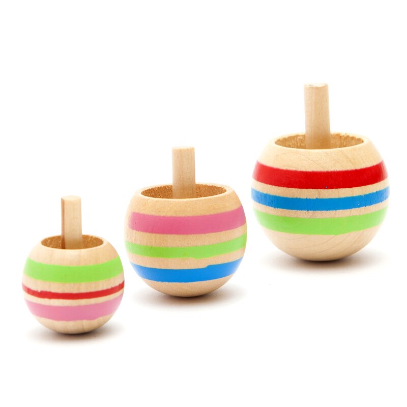 3Pcs Set Flip Over Spinning Top Wood Giroscópio Antistres Toys