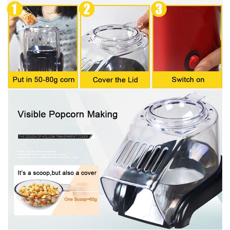 Hot Air Popcorn Popper Maker Microwave Machine