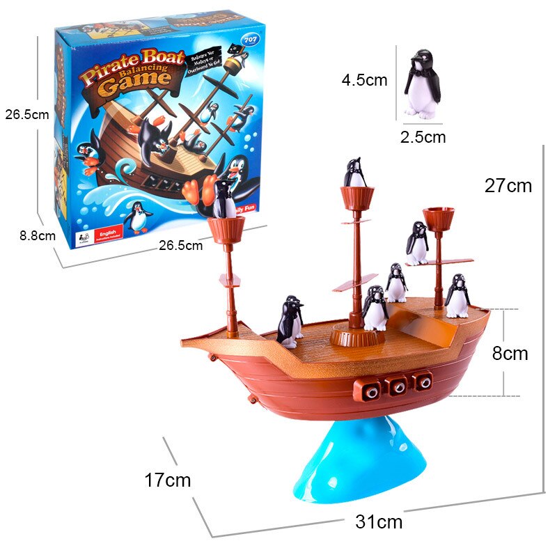 Creative Pirate Boat Penguins Balancing Game