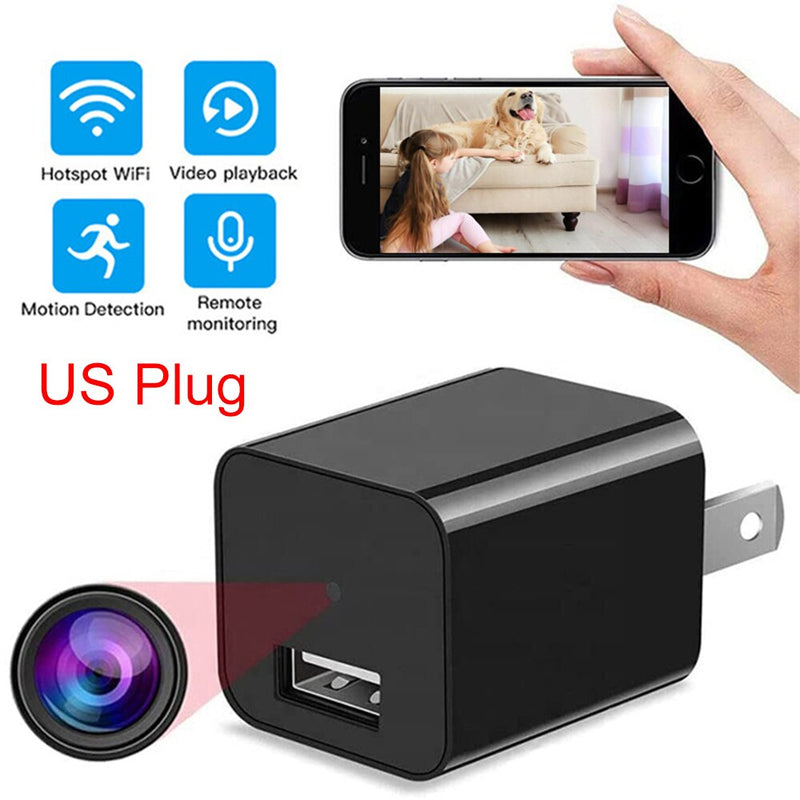 1080P Wifi Mini Camera US/EU Plug Power Wall Charger