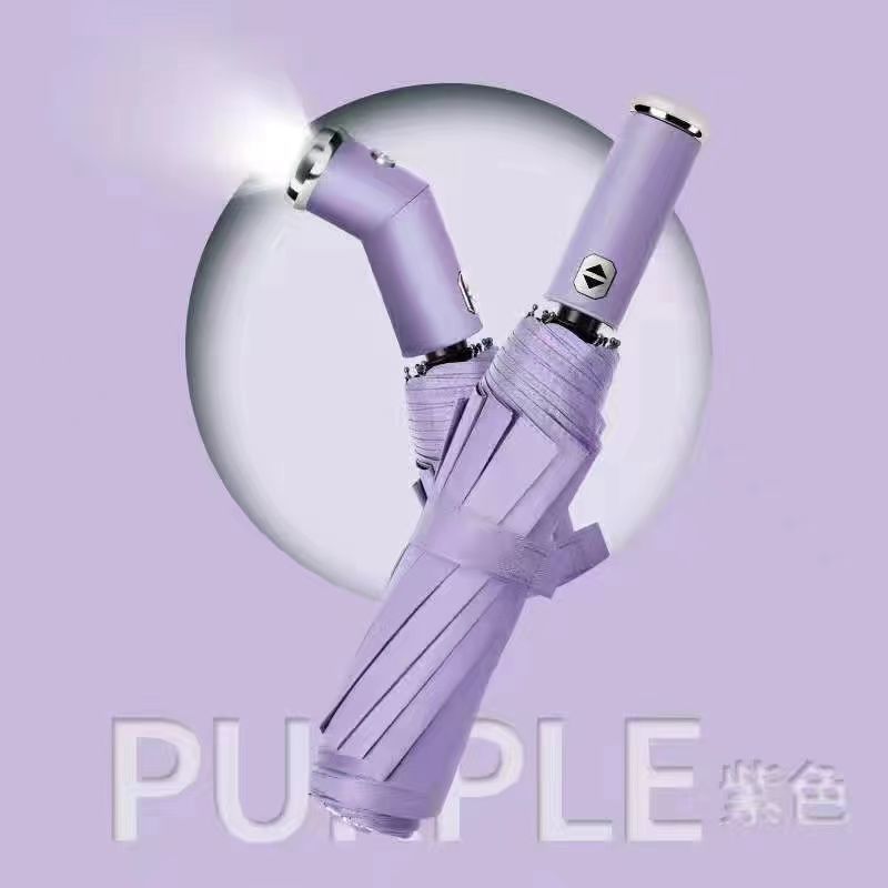 Reflective Stripe Reverse LED Light Automatic Umbrella