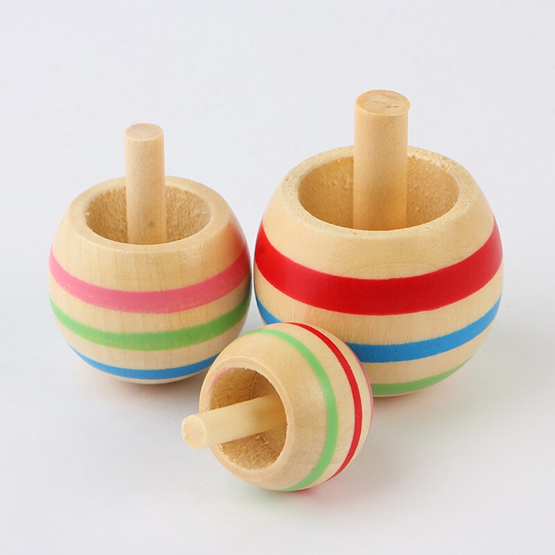 3Pcs Set Flip Over Spinning Top Wood Giroscópio Antistres Toys