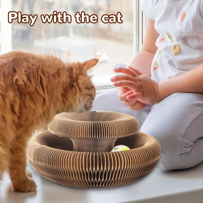 Magic Organ Cat Scratch Board Cat Toy with Bell Cat Grinding Claw