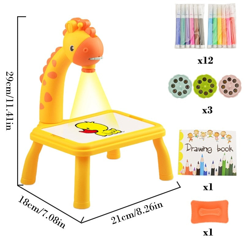 Children LED Projector Art Painting Table Toy