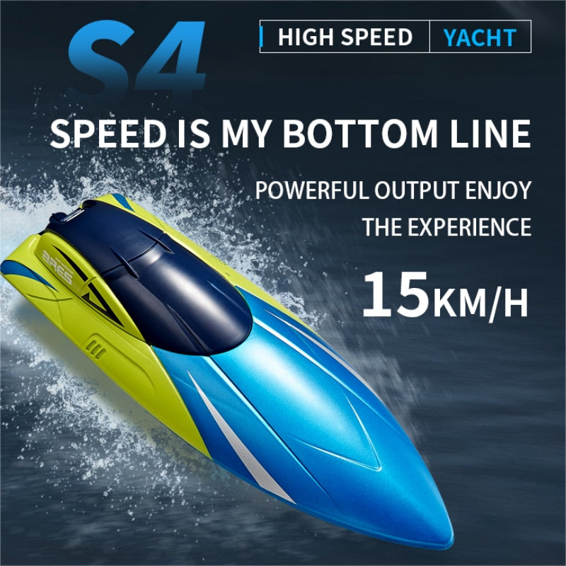 RC boat 2.4G 15km/h Dual rudder Motor waterproof ABS high-speed boat children's Summer Toys