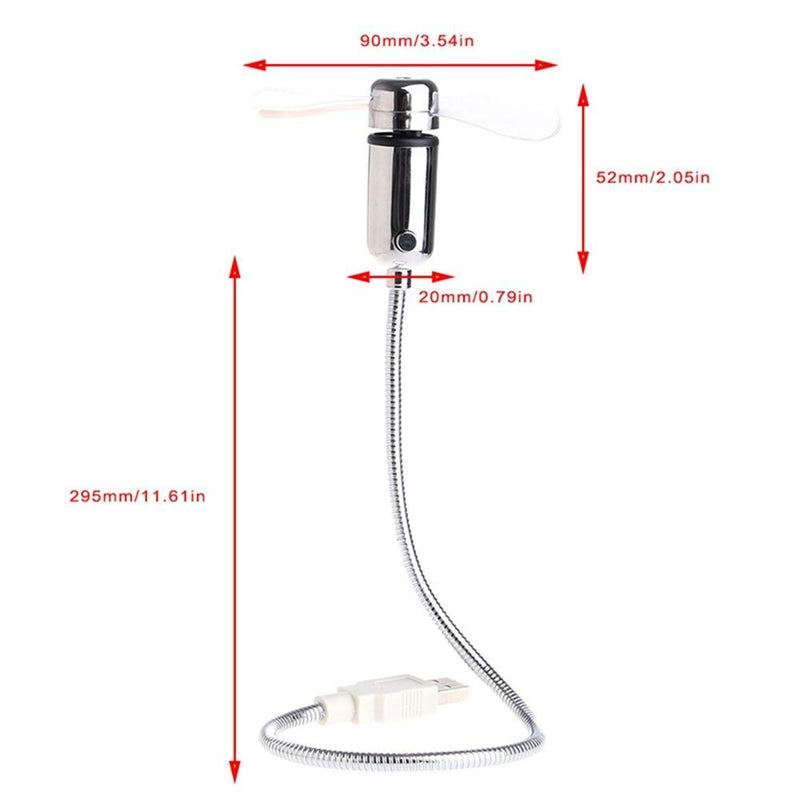 Rechargeable Usb Mini Fan With Time Temperature Display And Led Light