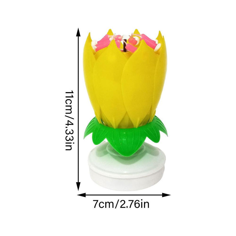 Flower Rotating Happy Birthday Candle